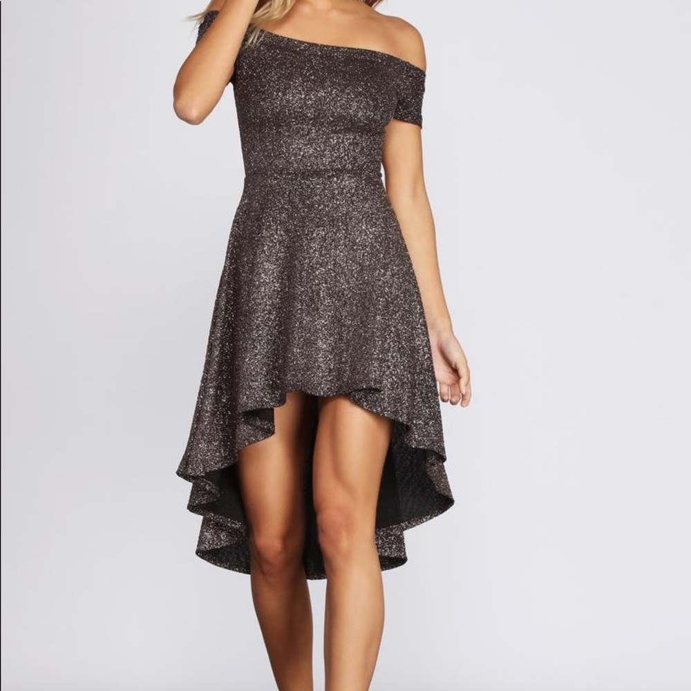 Windsor Glitter Glam High/Low Dress